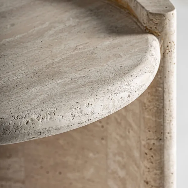 Mesa auxiliar de travertino Thiennes - Imagen 4