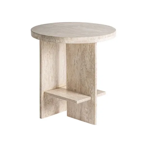 Mesa auxiliar Thiennes de travertino beige