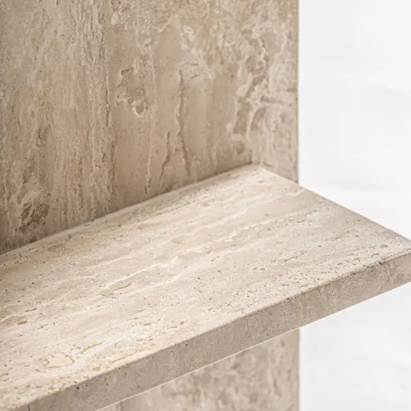 Mesa auxiliar Thiennes de travertino beige - Imagen 4