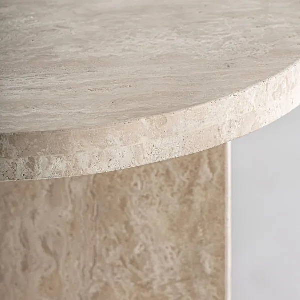Mesa auxiliar Thiennes de travertino beige - Imagen 5