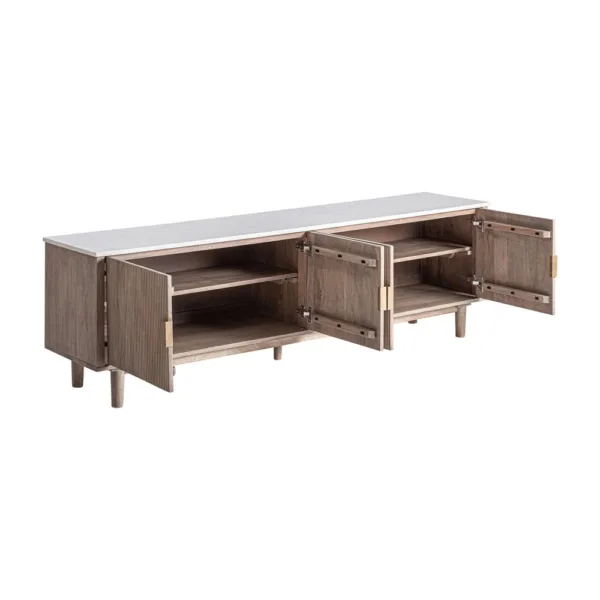Mueble TV Zerf de mármol y madera - Imagen 3