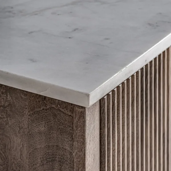 Mueble TV Zerf de mármol y madera - Imagen 5
