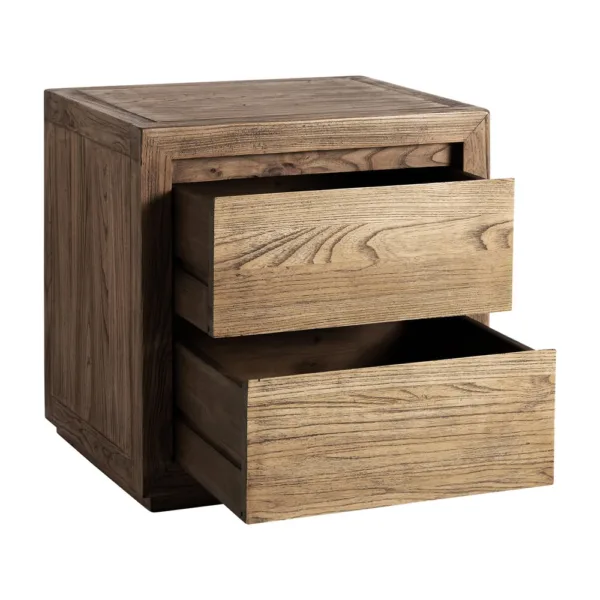 Mesita de noche Norvik de madera de olmo - Imagen 3