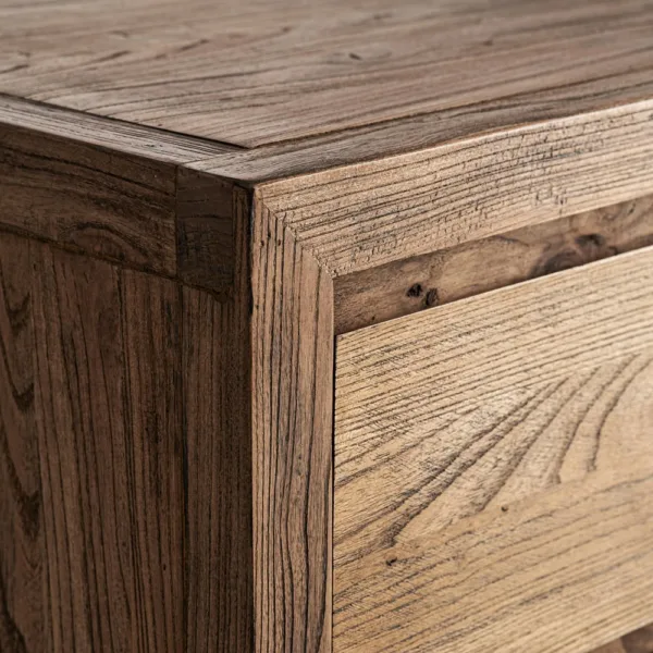 Mesita de noche Norvik de madera de olmo - Imagen 4