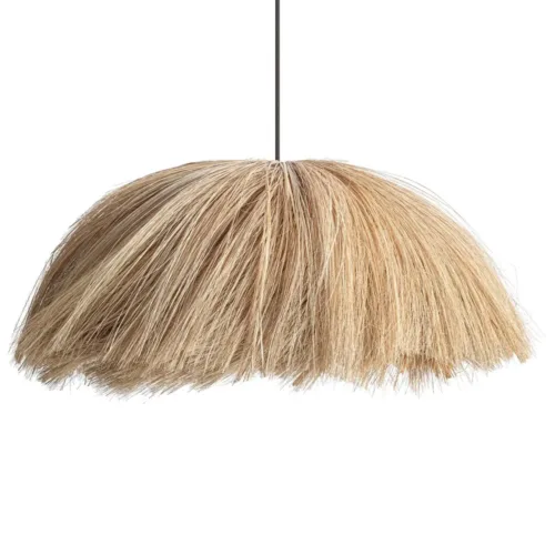 Lámpara de colgar de hierba marina con hierro