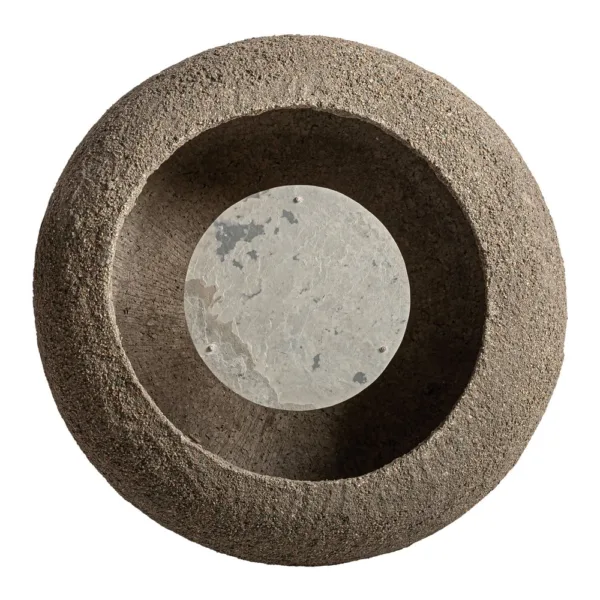 Aplique de cemento con papel maché y piedra