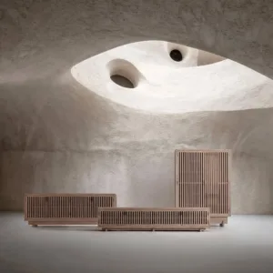 Mueble TV Gabia de madera de mango