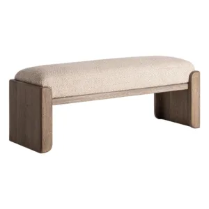 Pie de cama Liermo de yute y madera de mango