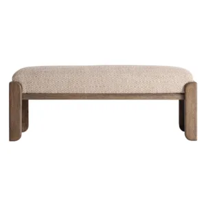 Pie de cama Liermo de yute y madera de mango