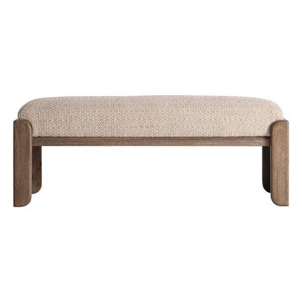 Pie de cama Liermo de yute y madera de mango
