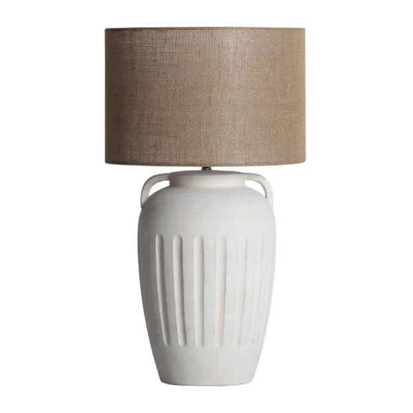 Lámpara de cerámica en color blanco roto