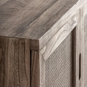 Mueble TV Byremo de madera de olmo (220cm)