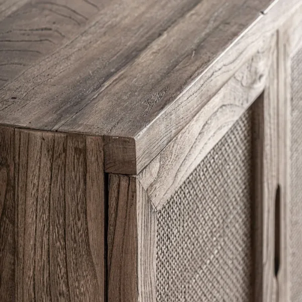 Mueble TV Byremo de madera de olmo (220cm) - Imagen 4
