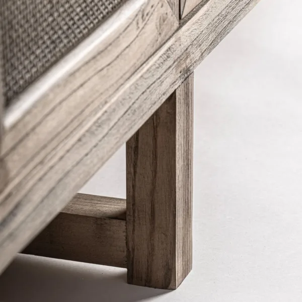 Mueble TV Byremo de madera de olmo (220cm) - Imagen 5
