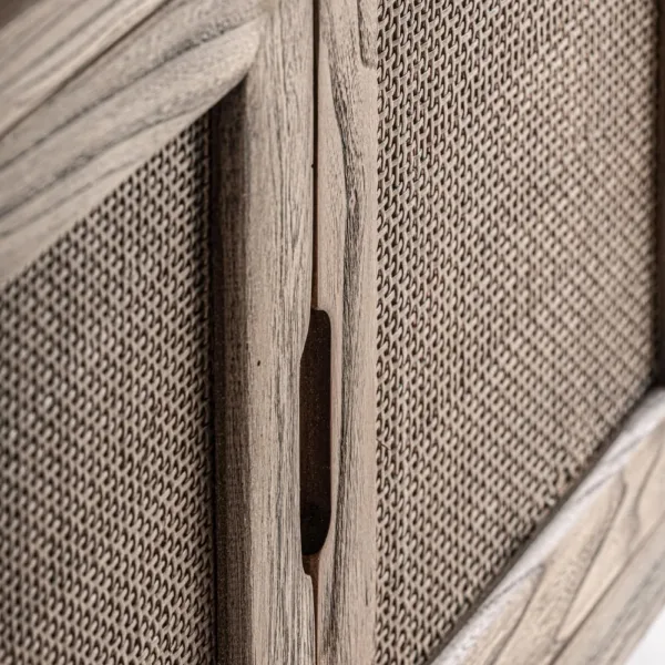 Mueble TV Byremo de madera de olmo (220cm) - Imagen 6