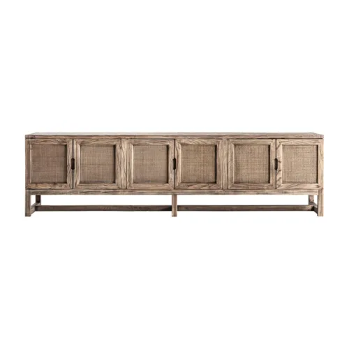 Mueble TV Byremo de madera de olmo (220cm)