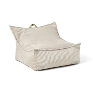 Puff de pana color blanco roto