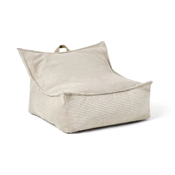 Puff de pana color blanco roto