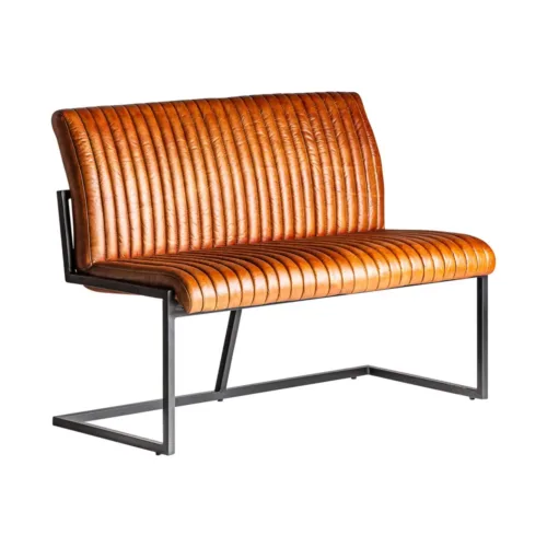 Sofá bar Chadron de piel y hierro