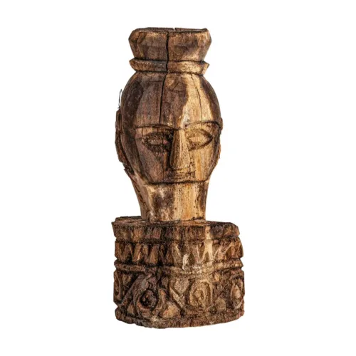 Figura decorativa de madera de teca envejecido