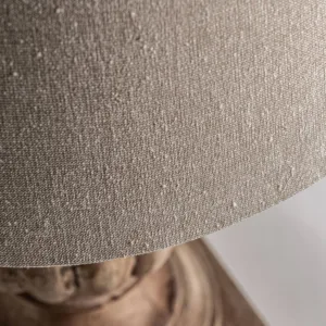 Lámpara de sobremesa de madera de mango y algodón