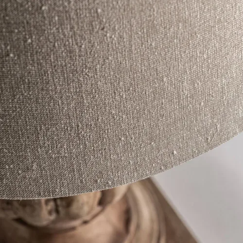 Lámpara de sobremesa de madera de mango y algodón