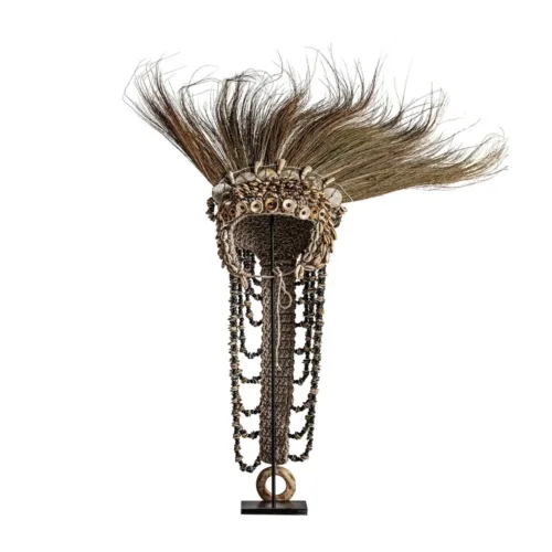 Figura decorativa estilo étnico de fibra natural