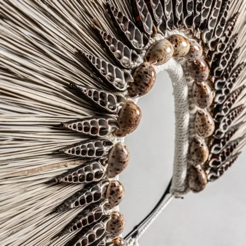 Figura decorativa estilo étnico de fibra natural