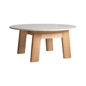 Mesa de comedor de mármol y madera de roble Nara