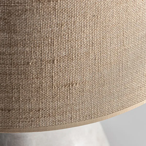 Lámpara de sobremesa en yute y terracota