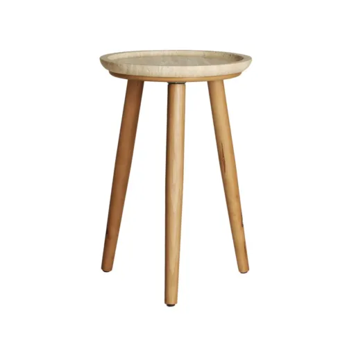 Mesa auxiliar Videix de mármol y madera