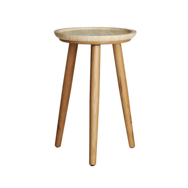 Mesa auxiliar Videix de mármol y madera