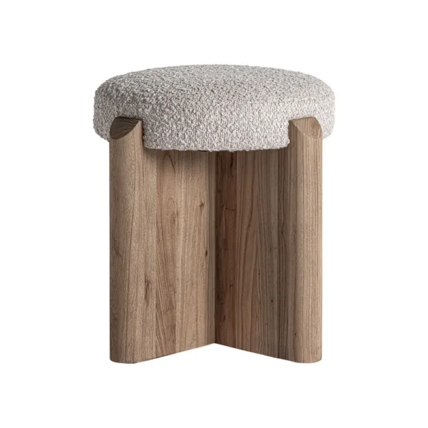 Taburete Jacquard de madera de olmo