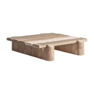 Mesa de centro Jacquard de madera y mármol