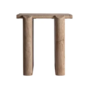 Mesa auxiliar Jacquard de madera y mármol