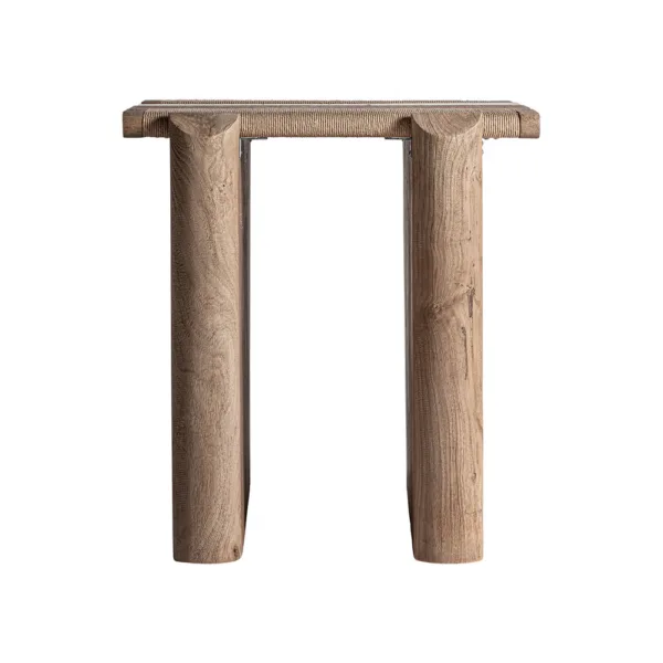 Mesa auxiliar Jacquard de madera y mármol