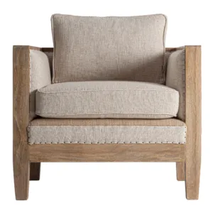 Sillón Grube de madera de abedul y lino