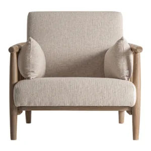 Sillón Grebin de madera de abedul y algodón