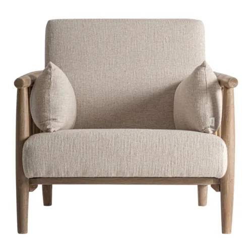 Sillón Grebin de madera de abedul y algodón