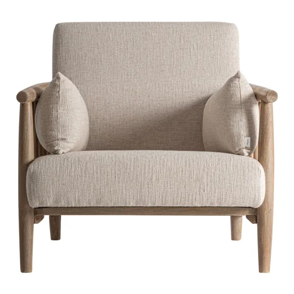 Sillón Grebin de madera de abedul y algodón