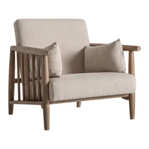 Sillón Grebin de madera de abedul y algodón