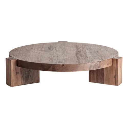 Mesa de centro Brutalist de madera de sal