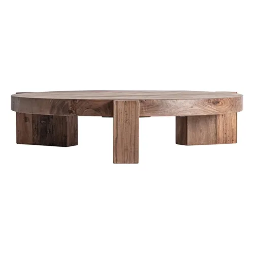 Mesa de centro Brutalist de madera de sal