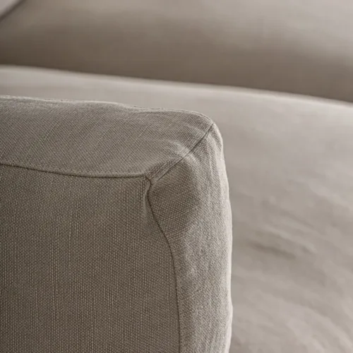 Sofá de lino beige 280cm Monheurt