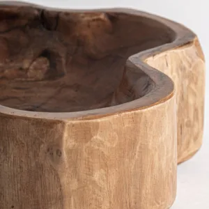 Centro de mesa en madera de teca