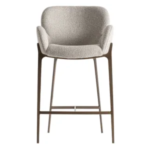 Taburete Uelzen de algodón y metal