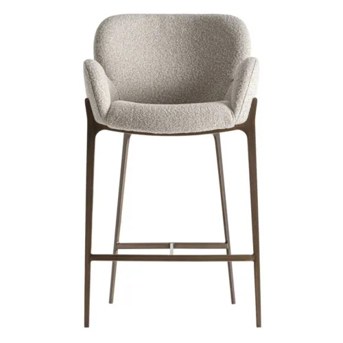 Taburete Uelzen de algodón y metal