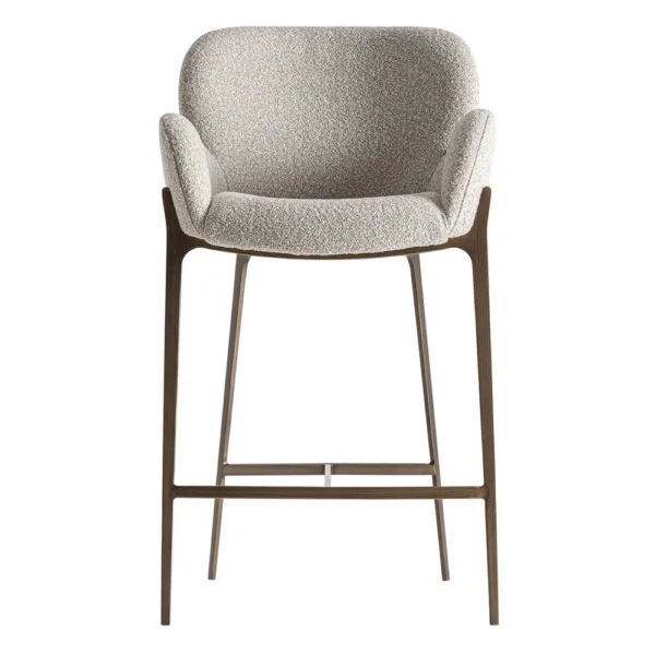 Taburete Uelzen de algodón y metal