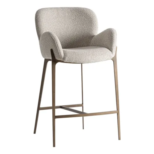 Taburete Uelzen de algodón y metal