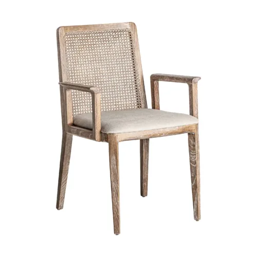 Silla Mattia de madera de fresno y lino